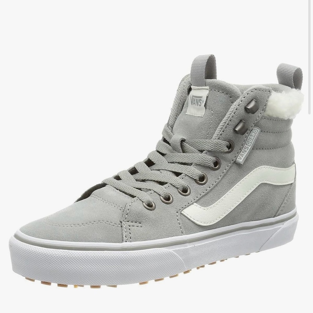 Vans Gray and White High-Top Sneakers